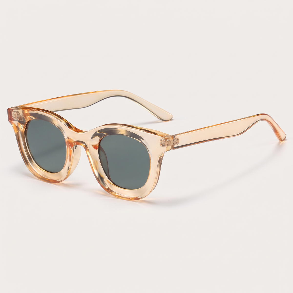 K3 Zero sunglasses in Champagne / Green, three-quarter view