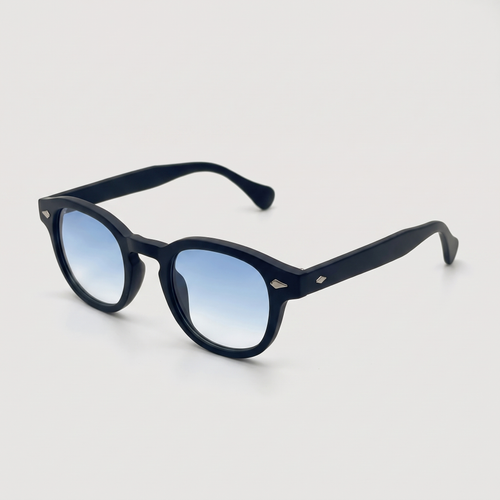 K6 Lumen sunglasses in Matte Black / Blue Gradient, three-quarter view